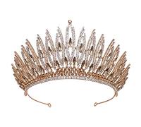 Accessori per capelli per donne lussuoso rina di strass cristallo oro matrimonio grande corona regina da sposa tiara donne bellezza concorso da sposa regalo da sposa