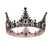 Accessori per capelli per donne rini barocchi rini neri sposa corona di nozze per capelli da sposa accessori per capelli che scintillano le corone della regina del ballo