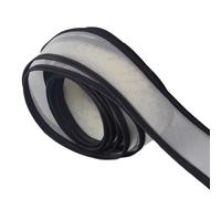 Accessori per cappelli da modisteria, nastro a rete, beige con blac | Nastro per velo in tulle, larghezza 5 cm, accessori per modisteria, 100 cm, con fiocco, copricapo