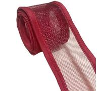 Accessori per cappelli da modisteria, nastro a rete, colore bordeaux | Nastro per velo in tulle, larghezza 5 cm, accessori per modisteria, 100 cm, con fiocco, copricapo