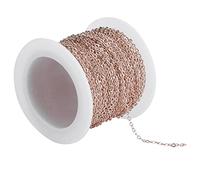 Accessori per Catene di Gioielli Fai-da-te, Maglia di Catena in Ottone da 10 Metri in Massa per Accessori di Gioielli per Braccialetti di Collana Fai da Te in Argento(Oro rosa)