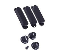 Accessori per Chitarra 1 Set Di Copertura Per Pickup A Bobina Singola Chiusa In Plastica Con Manopola Crontrol Del Tono Del Volume E Punta Dell'interruttore (Color : Black)