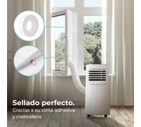 Cecotec Copri Finestra Isolante Universale Ribalta per Climatizzatori Portatili 400 Cm 100% Poliestere, Resistente e Durevole, Isolata Dall'Esterno, Cerniera e Nastro Adesivo.