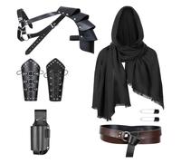 Accessori per costume cavalleresco soldato medievale con bretelle in pelle mantello e vestito essenziale da battaglia per eventi a tema giochi di ruolo