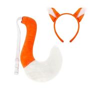 Accessori per costume da animale carino in peluche, scoiattolo, lemura, giraffa, mucca, topo, leone, volpe, orecchie, fascia e coda, set per Halloween, cosplay, Natale, feste, accessori per vestito