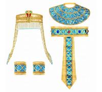 Accessori per costumi egiziani, set versatile da donna, taglia unica.. | Include copricapo a forma di serpente, fascia per capelli da principessa egiziana, cintura, braccialetti