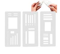 Accessori per diari, modello flessibile fatto a mano, confezione da 3 modelli riutilizzabili, stencil per agenda, strumenti per scrivere liste di controllo, scatole di linee, compatibili con forniture