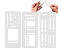 Accessori per diari, modello flessibile fatto a mano, confezione da 3 modelli riutilizzabili, stencil per pianificazione, strumenti per scrivere elenchi di controllo, linee di scatole, compatibili con