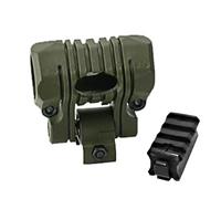Accessori per Elmetto da Softair, Supporto per Torcia Elettrica per Elmetto con Adattatore, Clip Morsetto Tattico per Montaggio Rapido su Guida Arc Mich, Cinque Angoli di Rotazione(Green)
