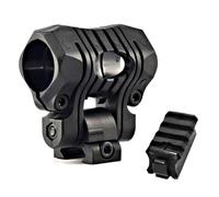 Accessori per Elmetto da Softair, Supporto per Torcia Elettrica per Elmetto con Adattatore, Clip Morsetto Tattico per Montaggio Rapido su Guida Arc Mich, Cinque Angoli di Rotazione(Black)