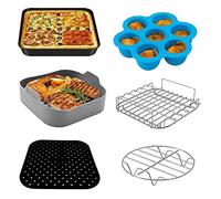 Accessori Per Friggitrice Ad Aria 5.5 L Quadrata Senza Olio, Set Di 6, for COSORI/PRINCESS/INNSKY/NINJA/PROSCENIC/PHILIPS 5.5L 5.7L 6,2L E PiÙ Tutte Le Marche Di Friggitrici Ad Aria Quadrat