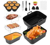 Accessori per friggitrice ad aria - Accessori per friggitrice ad aria per Ninja Foodi AF500EU 10,4L 12 pezzi Accessori per friggitrice ad aria Tappetino in silicone per friggitrice ad aria