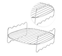Accessori per Friggitrice ad Aria, Air Friggitrice Rack, Griglia a Doppio Strato per Friggitrice ad Aria, in Acciaio Inox 304, con Spiedini, per Griglia per Barbecue e Friggitrice ad Aria