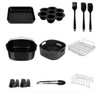 Accessori per friggitrice ad aria, Air Fryer Accessori con stampo in silicone friggitrice ad aria, accessori per friggitrice senza olio COSORI Cecotec EVVO 5,5L 6L 6,2L, griglia airfryer Pinze Stampo