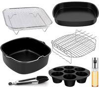Accessori per friggitrice ad aria calda, 21 cm, accessorio per friggitrice ad aria calda, per COSORI 4,7 l, 5,5 l, Chefman 5,7 l, Ninja AF140EU 4,7 l, Cecotec 5,5 l, Tefal 5 l, Air Fryer Accessories