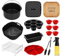 Accessori per friggitrice ad aria calda - Accessori Airfryer per Russell Hobbs 4 l, 4,3 l, 5,5 l, Philips Airfryer 2000 Series NA220 NA229 4,2 l, HD9270, 6,2 l, con stampo in silicone, carta da forno