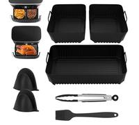Accessori per friggitrice ad aria calda compatibile con Ninja AF500EU 5,2 l/10,4 l, Cosori Dual Blaze TwinFry XXL 10 l, inserto in silicone per friggitrice ad aria calda, accessori per Airfryer