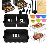 Accessori per friggitrice ad aria calda Cosori Dual Blaze TwinFry XXL 10L, 2 × 5 L Airfryer accessori per friggitrice ad aria calda Cosori, stampo in silicone per friggitrice ad aria calda Cosori 10 l