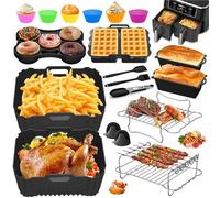 Accessori per friggitrice ad aria calda Ninja - Accessori Airfryer per Ninja Foodi Max Dual Zone AF400EU AF451EU AF300EU 7,6L-9,5L, stampo in silicone per friggitrice ad aria calda per Russell Hobbs 2