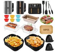 Accessori per friggitrice ad aria calda Ninja Double Stack XL 9,5 l, 17 stampi in silicone per ninja SL400EU, SAccessori per Friggitrice ad Aria Ninja, Teglie per Friggitrice ad Aria, Griglia, Ecc