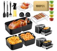 Accessori per friggitrice ad aria calda Ninja Foodi Flexdrawer da 10,4 l, in silicone per friggitrice ad aria calda AF500EU, 1 x 10,4 L e 2 x 5,2 l, per friggitrice ad aria calda Ninja
