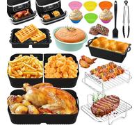 Accessori per friggitrice ad aria calda per Ninja Foodi AF500EU/COSORI 10L, Silicone per Ninja Foodi FlexDrawer Friggitrice Riutilizzabile Contenitori per Friggitrice (1 * 10,4 l+2 * 5,2 l)