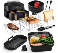 Accessori per friggitrice ad aria calda Philips Airfryer 3000-5000 serie 9L, pieghevole, in silicone, per friggitrice ad aria calda, set di accessori riutilizzabili, per Philips Dual Basket Airfryer