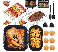 Accessori per friggitrice ad aria calda Philips Airfryer Dual Basket 3000 Series 6L/3L, stampo in silicone per Philips Steam Airfryer 5000 Series Dual Basket, griglia, spazzola per olio in silicone