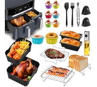 Accessori per friggitrice ad aria calda Tefal Dual Easy Fry XXL EY942B, set di accessori per friggitrice ad aria calda Tefal Dual 11L