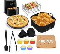 Accessori per Friggitrice ad Aria compatibili con Philips Essential 4,1L (HD9200/HD9252/HD9255/NA229/00) - Riutilizzabili, senza BPA, Teglia Silicone Friggitrice ad Aria(115 pezzi)