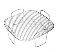 Accessori per friggitrice ad aria in acciaio inox, supporto a 4 gambe per riscaldamento uniforme, griglia per barbecue e cestello a vapore, compatibile con forno a microonde, utensile da cucina facile