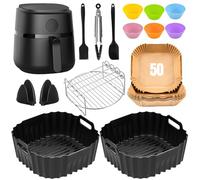 Accessori per friggitrice ad aria per Philips Airfryer serie 2000 4.2L NA229/09, fodere riutilizzabili in silicone per Philips 4.1L HD9252 HD9200 HD9255, griglia, pinze, guanti, spazzola per olio