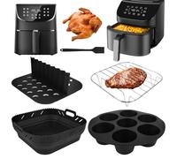 Accessori Per Friggitrice ad Aria, Quadrato Accessori per Friggitrice ad Aria, Teglie in Silicone per COSORI 6L, 6,2L, 6,4L, Philips Airfryer XXL 7,2L, 8,3L, Russell Hobbs 8L, Cecotec 6L, Senza Bpa