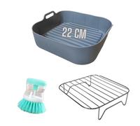 Accessori per friggitrice ad aria: stampo 22 cm, griglia e spazzola di pulizia, compatibile con Cosori 6,4 Dual Blaze e Cosori Turboblaze, riutilizzabile, facile da pulire