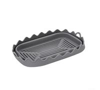 Accessori per friggitrice ad aria, vassoio in silicone con lati pieghevoli per risparmiare spazio e una migliore circolazione dell'aria durante i processi di cottura (grigio)
