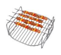 Accessori per friggitrici ad aria con spiedini - set rack per spiedini in acciaio inossidabile, kit di spiedo per friggere per cottura, grigliate e tostatura | Spiedini riutilizzabili