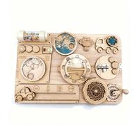 Accessori per giocattolo in legno Montessori Busy Board, esercitano la coordinazione mano-occhio e i movimenti fini delle dita del bambino, ausili didattici precoci, accessori in legno fai-da-te per p