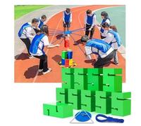 accessori per giochi di gruppo, IEOWY Team Building Block Tower Games, giochi di competizione divertenti for attività gruppo all'aperto, che promuovono una comunicazione amichevole(Green,10PCS)