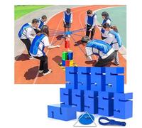 accessori per giochi di gruppo, IEOWY Team Building Block Tower Games, giochi di competizione divertenti for attività gruppo all'aperto, che promuovono una comunicazione amichevole(Blue,10PCS)