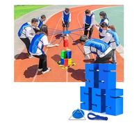 accessori per giochi di gruppo, IEOWY Team Building Block Tower Games, giochi di competizione divertenti for attività gruppo all'aperto, che promuovono una comunicazione amichevole(Blue,5PCS)