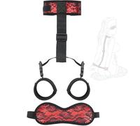 Accessori per giochi di ruolo da festa regolabili e staccabili rossi con benda