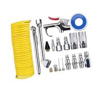 Accessori per gonfiaggio pneumatici, accoppiatori per d ', ugello soffiaggio, tubo a spirale, penna per controllo della pressione, pacchetto manutenzione da 20 per set