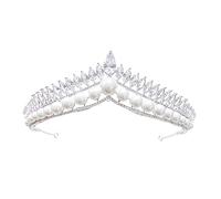 Accessori per i capelli per matrimoni a corona per perle di cristallo vintage