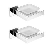 Accessori per il bagno in acciaio inox, porta rotolo di carta igienica, portasciugamani, mensola, scopino per WC, barra da parete cromata, 2 portasapone