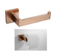 Accessori per il bagno in oro rosa spazzolato Accessori da bagno quadrati Porta carta igienica Porta asciugamani Barra porta accappatoio Porta asciugamani, porta carta,1