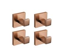 Accessori per il bagno in oro rosa spazzolato Accessori da bagno quadrati Porta carta igienica Porta asciugamani Barra porta accappatoio Porta asciugamani, porta accappatoio 4 pezzi