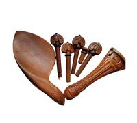 accessori per il violino, Mentoniera for violino 1 set giuggiola intagliata 4/4 con picchetti cordiera senza fori supporto standard