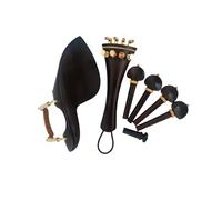 accessori per il violino, Set mentoniera for violino Multicolor 4/4 dimensioni cordiera pioli punta spallina(Ebony Wood D)