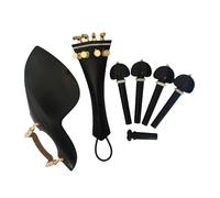 accessori per il violino, Set mentoniera for violino Multicolor 4/4 dimensioni cordiera pioli punta spallina(Ebony Wood B)