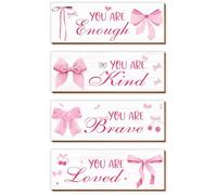 Accessori per la camera da letto delle ragazze, frase ispiratrice, decorazione da parete rosa, decorazione da parete con frasi positive, cartello da appendere in legno per camera da letto, asilo nido